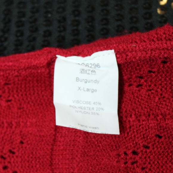 Red Open Front Cardigan - Picture 4 of 5